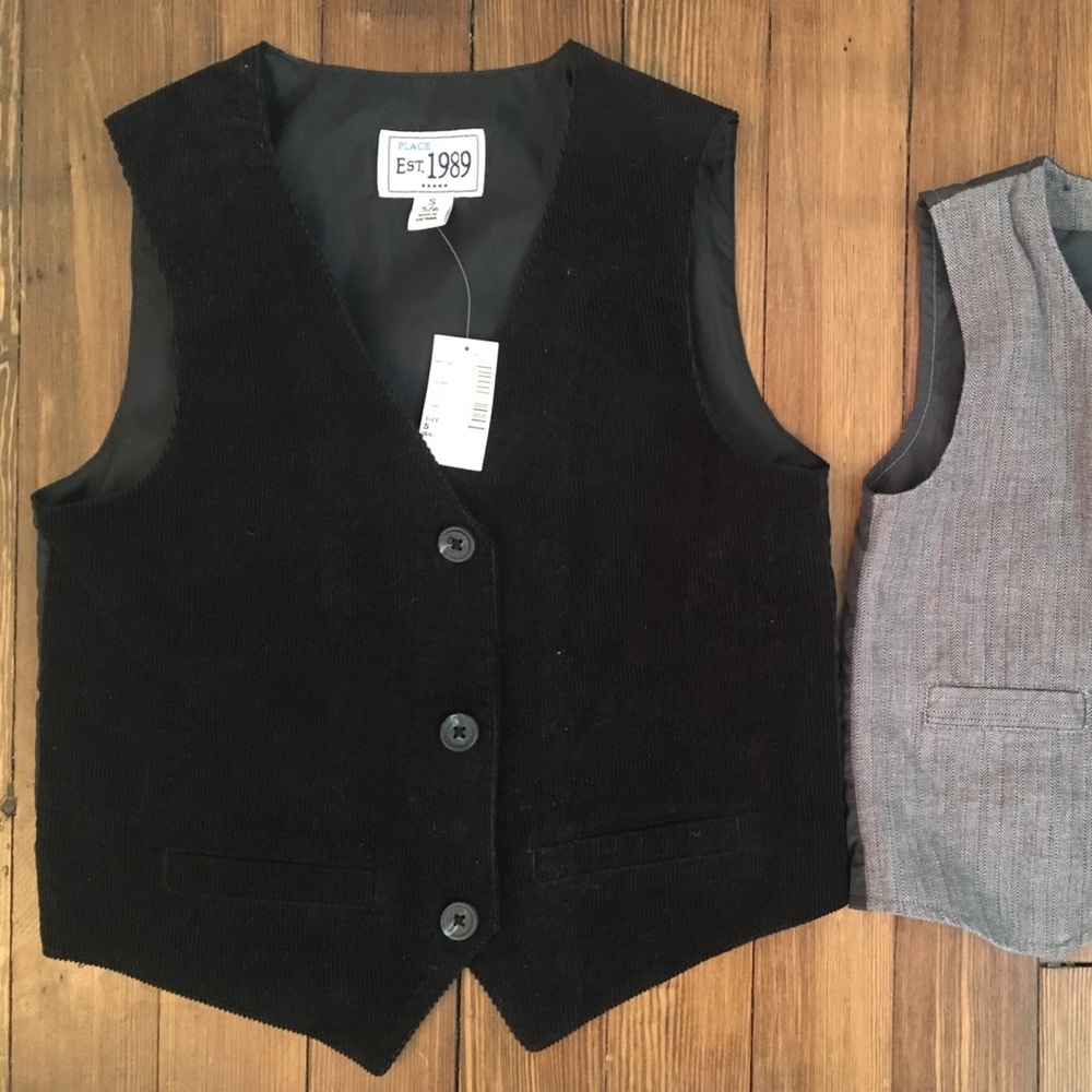 boys black corduroy vest